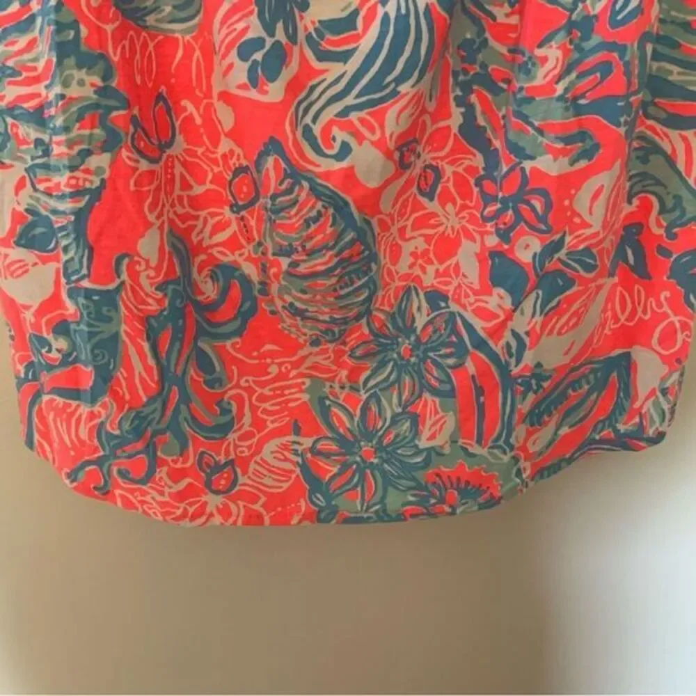 LILLY PULITZER Summer Siren Pink Sun Ray 100% Cotton‎ Windsor Dress Large - Picture 4 of 9
